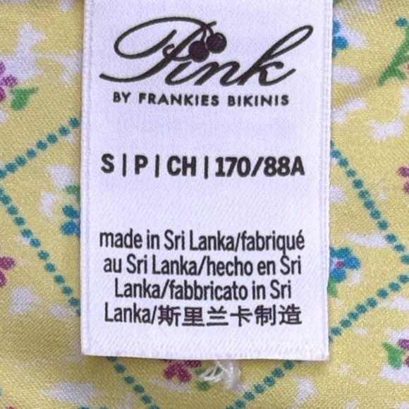 Frankies Bikinis Pink Floral Mini Dress Yellow Cottagecore S - Picture 5 of 9